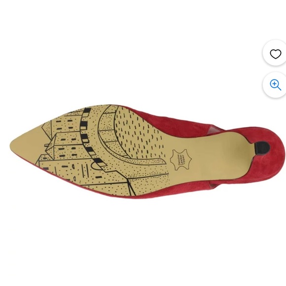 NIB Bella Vita The Scarlett Italian Leather Red Slingback Kitten Heels size 9 - Picture 2 of 13